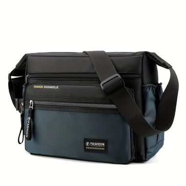 Waterproof Nylon Men Crossbody Bag Large Capacity Multiple Pockets Zipper Shoulder Bag Fashion Casual Outdoor Travel Messenger Bag