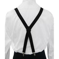 Men's Suspenders With 5cm Widened And Comfortable Elastic Straps, Adjustable 4 Clips For Trousers, Classic Black Suspenders Elastic X-Back