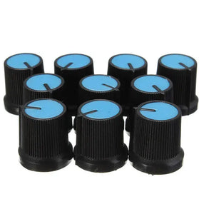 10Pcs Plastic For Rotary Taper Potentiometer Hole 6mm Knob Double Potentiometer Amplifier Plastic Knob 15*17 Switch Cap