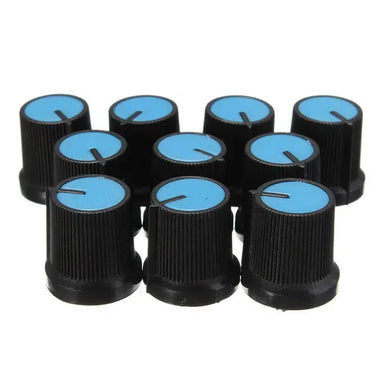 10Pcs Plastic For Rotary Taper Potentiometer Hole 6mm Knob Double Potentiometer Amplifier Plastic Knob 15*17 Switch Cap