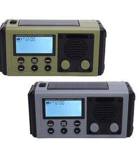 Hanrongda HRD907 Emergency Radio Solar Hand Crank Powered 10000mAh Power Bank AM FM SW Weather Bands Flashlight SOS Alarm IPX6 Waterproof Survival Gear for Outdoor Emergency Preparedness