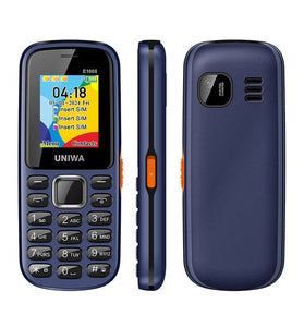 UNIWA E1808 Mini 2G GSM 1.77-inch Three Cards Three Standby 800mAh FM Big Button Built-in Flashlight Mobile Phone for Senior Elder