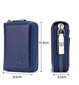 BULLCAPTAIN Genuine Leather Wallet for Men Multi Card Slot ID & Credit Card Bag Rfid Protection Card Holder Multifunctional Coin Purse Mens Business Wallet