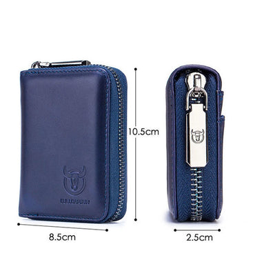 BULLCAPTAIN Genuine Leather Wallet for Men Multi Card Slot ID & Credit Card Bag Rfid Protection Card Holder Multifunctional Coin Purse Mens Business Wallet