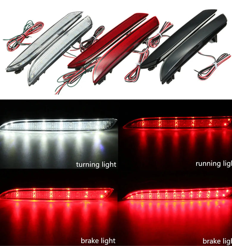 Pair 24 LEDs Rear Bumper Turn Signal Light Brake Tail Stop Running Lamp For Honda CR-Z CR-V