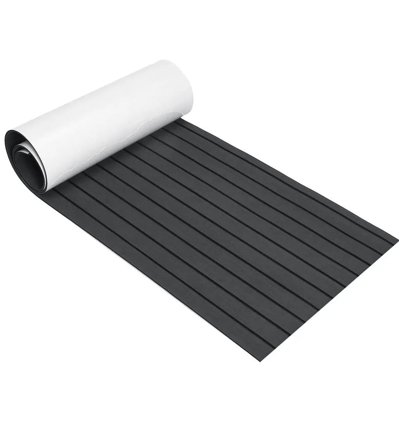 Marine Flooring Faux Teak EVA Foam Boat Decking Sheet Grey+Black 2400x600x6mm