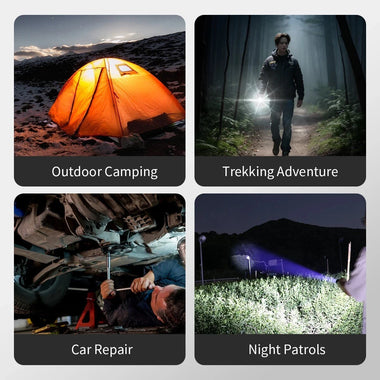 WARSUN Rechargeable Flashlight 1900 Lumens 5500 Mah Super Bright Magnet Flash Light Powerful Handheld LED Portable Waterproof Flashlight