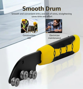 Professional Wire Straightener Stainless Steel Tool Portable Cable Straightening Device Ergonomic Non-Slip Handle Efficient Manual Wire Alignment Tool for Electricians