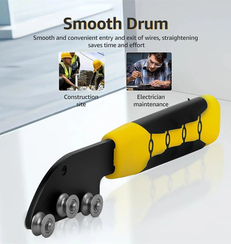 Professional Wire Straightener Stainless Steel Tool Portable Cable Straightening Device Ergonomic Non-Slip Handle Efficient Manual Wire Alignment Tool for Electricians