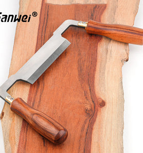 GANWEI MG0-000-0119 Woodworking Draw Knife HSS Blade 6mm Thickness 110mm Width Ergonomic Wooden Handles Precision Wood Carving Tool