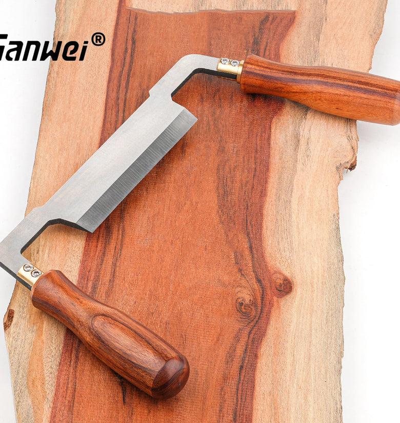 GANWEI MG0-000-0119 Woodworking Draw Knife HSS Blade 6mm Thickness 110mm Width Ergonomic Wooden Handles Precision Wood Carving Tool