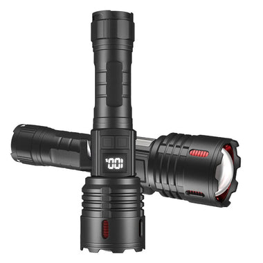 Super Bright Flashlight COB Side Light XHP70 30W LED USB-C with 26650 Battery 16000 Lumen Outdoor Emergency 6 Modes Zoomable Torch