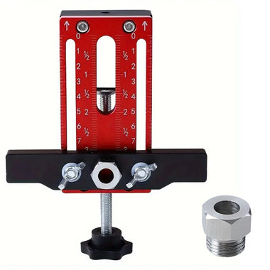 Adjustable Aluminum Alloy Cabinet Door Positioner Clamp 5-45mm One-Hand Operation for Most Cabinet Doors Includes 10mm Sleeve Easy Installation