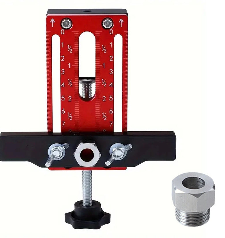 Adjustable Aluminum Alloy Cabinet Door Positioner Clamp 5-45mm One-Hand Operation for Most Cabinet Doors Includes 10mm Sleeve Easy Installation