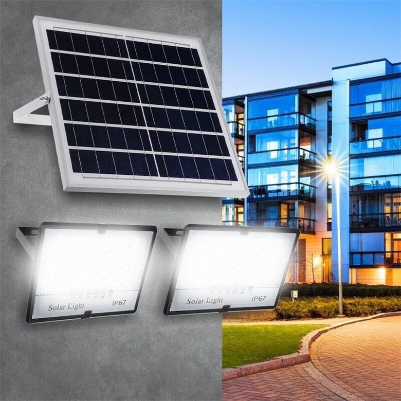 77LED~410LED Solar Floodlight With Remote Controller Outdoor Garden Security Light