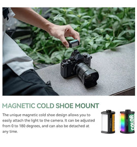 TTArtisan Mini Magnetic LED Light RGB Fill Light CRI 95+ Vlog Photography Live Streaming Cold Shoe Mount 3000K/4500K/6000K 300mAh Battery Type-C Charging