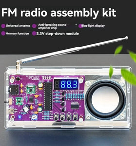 DIY FM Radio Electronic Radio Adjustable Frequency 87.5-108Mhz With Sspeaker Digital Display DIY Soldering Project