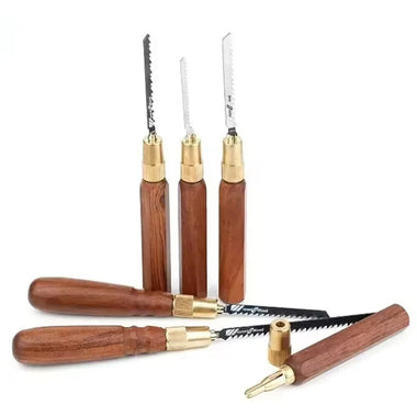 Woodworking Hand Saw Rosewood Handle High Carbon Steel Blades Brass Collet Interchangeable Blades Fine/Coarse Teeth for Precise Cuts Woodworking Tools
