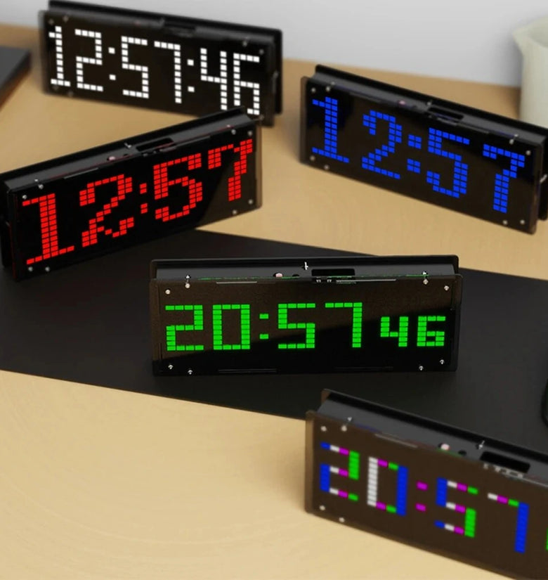 DIY LED Music Spectrum Display Kit 16x32 Rhythm Lights Clock Temperature 8 Kinds Spectrum Mode SMD Soldering Project