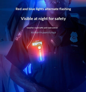 Smiling Shark JD-006 Rechargeable Shoulder Light COB Floodlight with Back Clip Type-C Charging Waterproof 5 Lighting Modes Security Patrol Emergency Flashlight