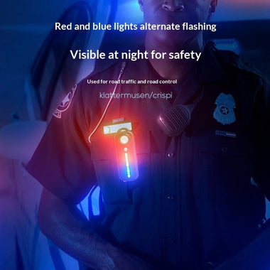 Smiling Shark JD-006 Rechargeable Shoulder Light COB Floodlight with Back Clip Type-C Charging Waterproof 5 Lighting Modes Security Patrol Emergency Flashlight