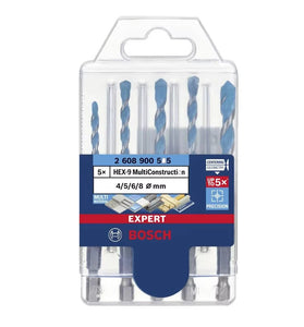 EXPERT HEX-9 for BOSCH Multi Construction Drill Bit Set High Precision Multi Material Hex Shank Impact Rotary Compatible Accurate Drilling Tool for Concrete Wood Plastic Brick Stone