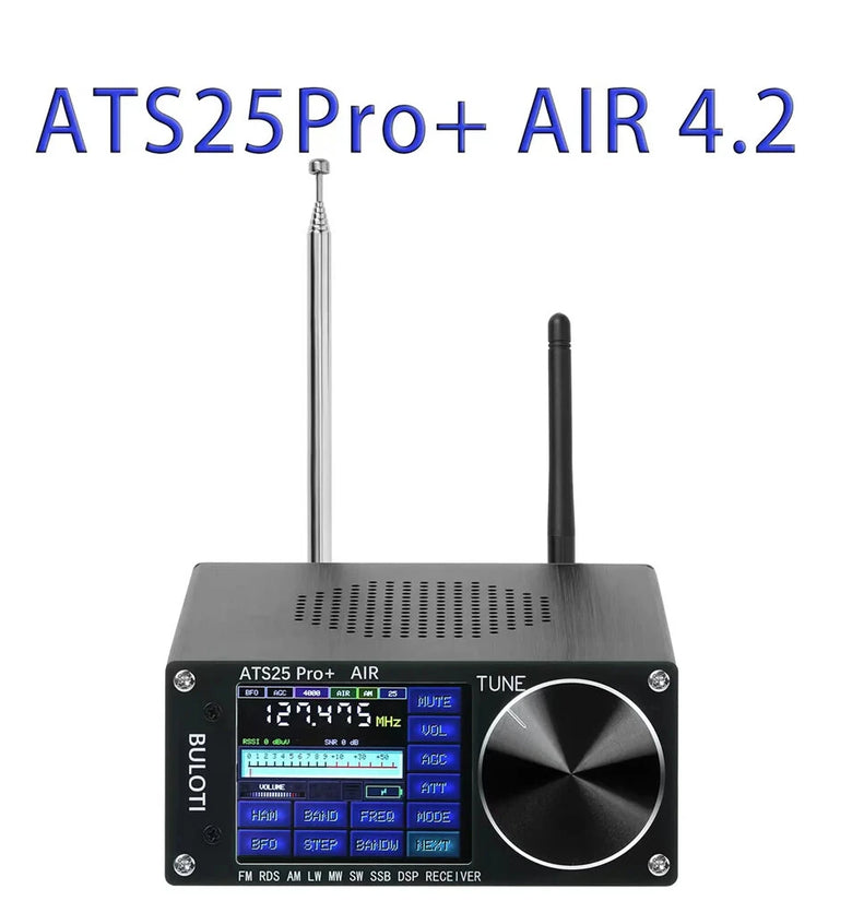 ATS25Pro+ Airband Radio Receiver Bluetooth 2.4-inch Touchscreen 4000 mAh Battery FM LW MW SW SSB 64-108 MHz RDSBNC Interface