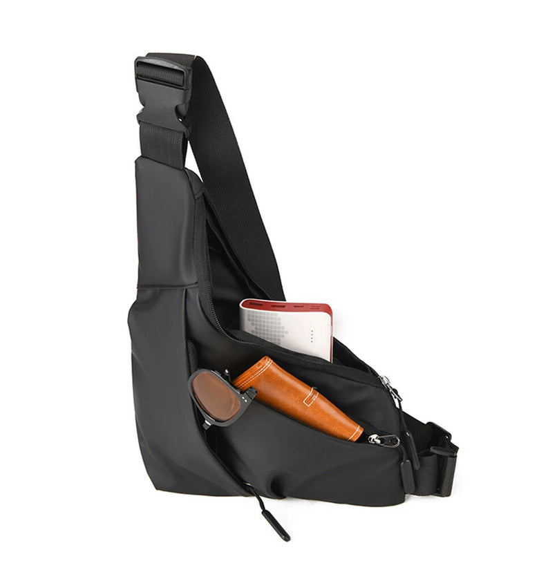 Fashion Anti-Theft Men's Chest Bag Casual Outdoor Sports Waterproof Cycling Triangle Sling Bag with Multiple Compartments