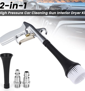 High Pressure Blower Interior Cleaner Car Cleaning Machine Interior Dryer Car Detailing Kit Interior Cleaner 360 Degree Swivel Air Blow Machine with Tapered Nozzle Detail Brush for Efficient Cleaning