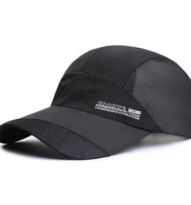 Men Lightweight Quick Dry Breathable Baseball Cap Cool Mesh Outdoor Sports Sun Protection Duckbill Cap for Summer Running Fishing Riding Travel