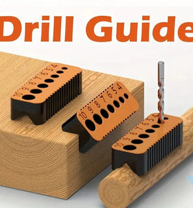 PLA Drill Guide 7 Sized Holes 4mm to 10mm Compact Lightweight Woodworking Tool Accurate Alignment and Stable Drilling Orange