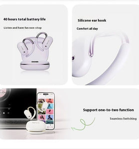 RemaxOpenBuds KF01 TWS Earbuds bluetooth 5.4 Earphone 14.2mm Moving Coil 360 Surround Stereo ENC Noise Cancelling LED Digital Display White Noise Music Liquid Silicone Earhooks Sports Headphone