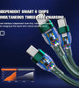 6A 3 in 1 USB-A to Micro+iP+Type-C Fast Charging Cable Data Transmission Nylon Braided Core Line 1.2M Long For iPhone14 Pro Max For Huawei P50 For Xiaomi Mi12 For Samsung Galaxy Z Fold 2