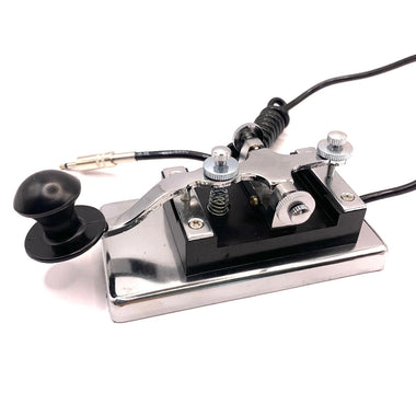 K4 Morse Code Key Stainless Steel Manual CW Keyer 0.8kg Heavy Stable Design Upgraded 3.5mm Plug for Shortwave Radio Communication