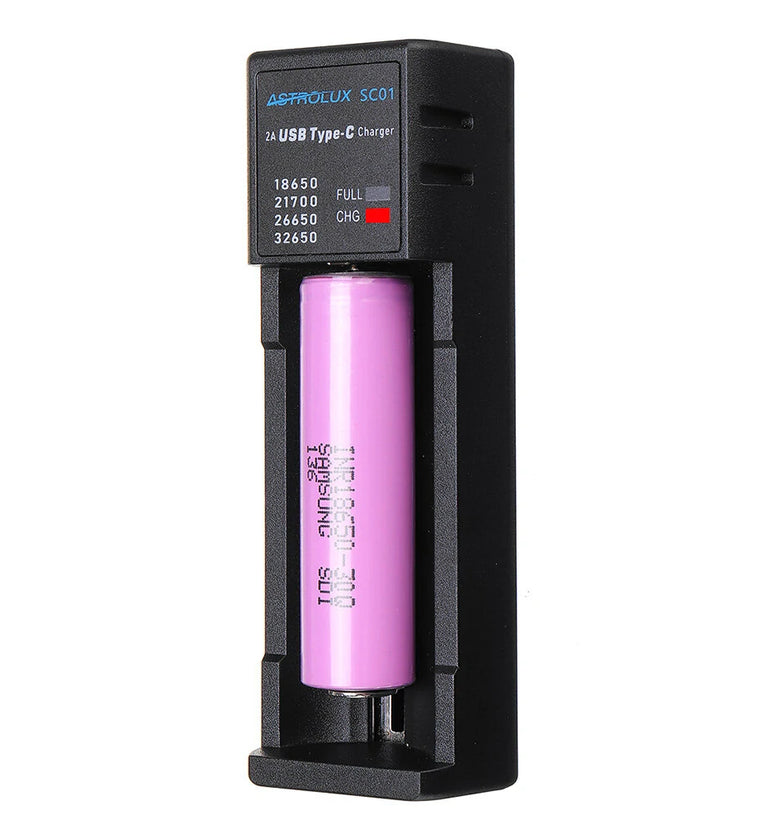 Astrolux SC01 Type-C 2A Quick Charge USB Battery Charger Li-ion/IMR/INR/ICR Charger For 18650 20700 21700 26650 Cell