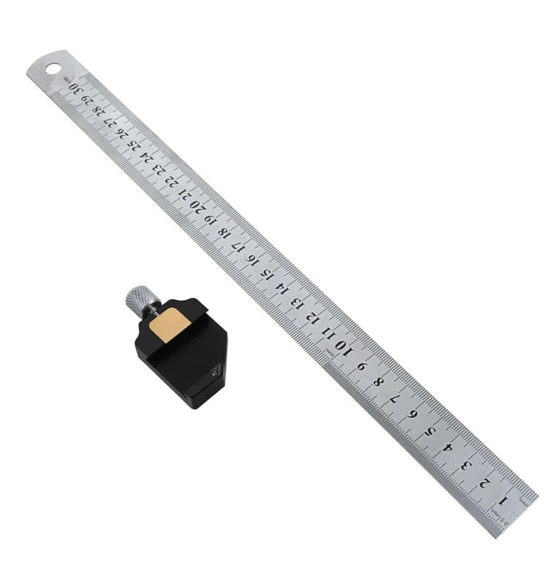Combination Square Adjustable Steel Ruler Positioning Block 45 or 90 Degree Marking Gauge Line Scriber Fixed Position Measuring Tool