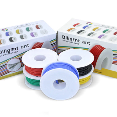 30AWG 20m/roll Super Soft Silicone Wire Heat Resistant Flexible Tinned Copper Stranded Cable DIY 5 Colors Mix Box Electirc Wire Red Black Yellow Blue Green