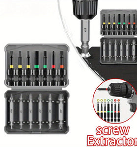 13PCS Multi-Functional Screw Extractor Set Double-Headed Wear-Resistant Chromium Vanadium Steel Rust-Proof for Stripped/Rusted Screw Removal Woodworking Specialty Tools No Electricity Required