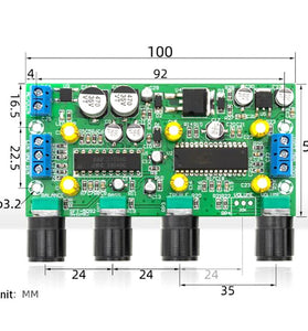 BBE2150+UPC1892T Amplifier Audio Preamplifier Tone Board Balance Treble Bass Preamp with Volume Control EQ Pre Amplifier