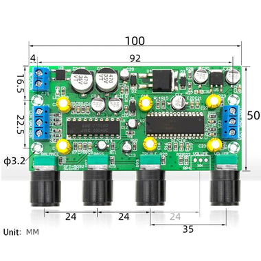 BBE2150+UPC1892T Amplifier Audio Preamplifier Tone Board Balance Treble Bass Preamp with Volume Control EQ Pre Amplifier