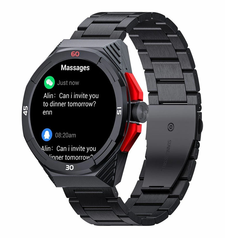 LOKMAT COMET2 PRO 1.46inch HD Screen bluetooth Call Heart Rate Blood Pressure Blood Oxygen Monitor Women's Health Sleep Monitoring Multi-sport Modes Music Playback 5ATM Waterproof Smart Watch