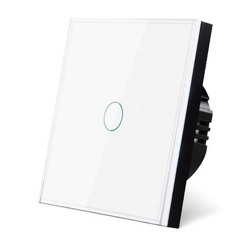 UBARO 1 Gang 86 Type Smart Wall Touch Switch Tempered Glass Panel Single Live Wire Waterproof Heat Resistant LED Indicator