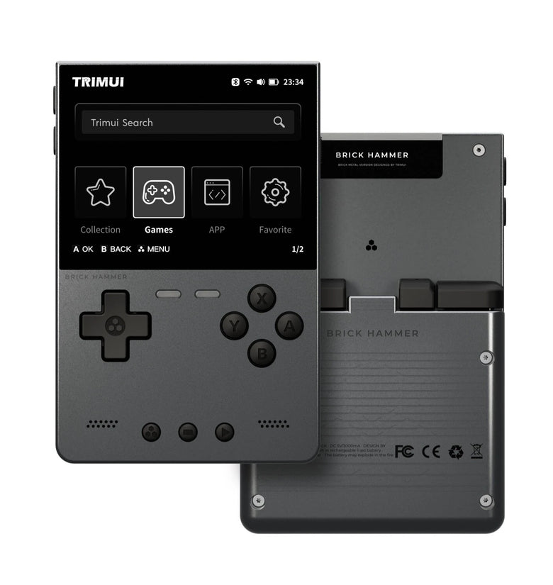 [256G] Hanhibr TRIMUI BRICK Hammer 17000+ Games Open-Source System Handheld Gaming Console 3.2-inch IPS Screen Allwinnder A133plus Quad-core Support WiFi & bluetooth Video Game Player Built-in Dual Stereo Speakers 3000mAh Rechargeable Retro Game Console