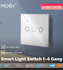 MoesHouse Tuya Smart WiFi Light Switch 1-4 Gang Touch Glass Panel Timing Function APP Remote Control Voice Control Work with Alexa Google Assistant EU Plug