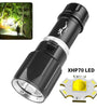 1000 Lumens High Power Diving Scuba Flashlight HP70 Super Bright LED Torch IPX8 Waterproof Rechargeable Flash Light For Diving Fishing Camping