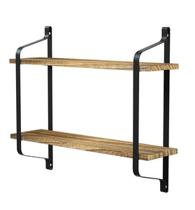 2-Tier Wooden Wall Mounted Floating Shelves DIY Storage Shelving Display Bracket