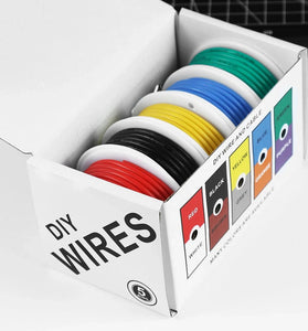 Flexible Silicone Wire and Cable 5 Colors in a Box Mixed Wire Tinned DIY High Quality Pure Copper Line 20AWG/22AWG/24AWG/26AWG/28AWG