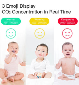 Moes Tuya CO2 Meter Portable Air Quality Carbon Dioxide Detector with Alarm Clock Temperature Humidity Display Air Tester APP Remote Wireless Monitor