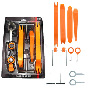 12pcs/set Car Radio Door Clip Panel Trim Dash Audio Removal Open Installer Pry Tool For Auto Vehicle