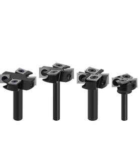 LAVIE 1/4 Inch 8mm 12mm 1/2 Inch Shank 4 Flutes CNC Spoilboard Surfacing Router Bit Slab Flattening Router Bit with 1" 1-1/2" 1-25/32" Cutting Diameter